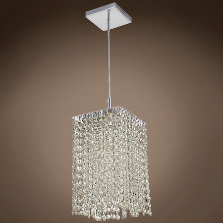 Limited Edition 1 Light 7" Mini Pendant with Golden Teak Crystal in Chrome
